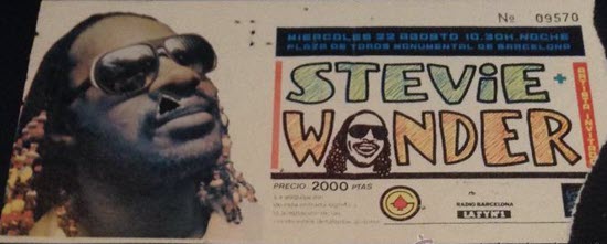 STEVIE WONDER 1984 tiquet